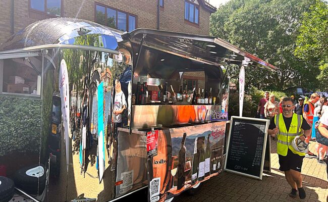 Obi Wine Kenobi Airstream mobile wine bar serving at an outdoor event